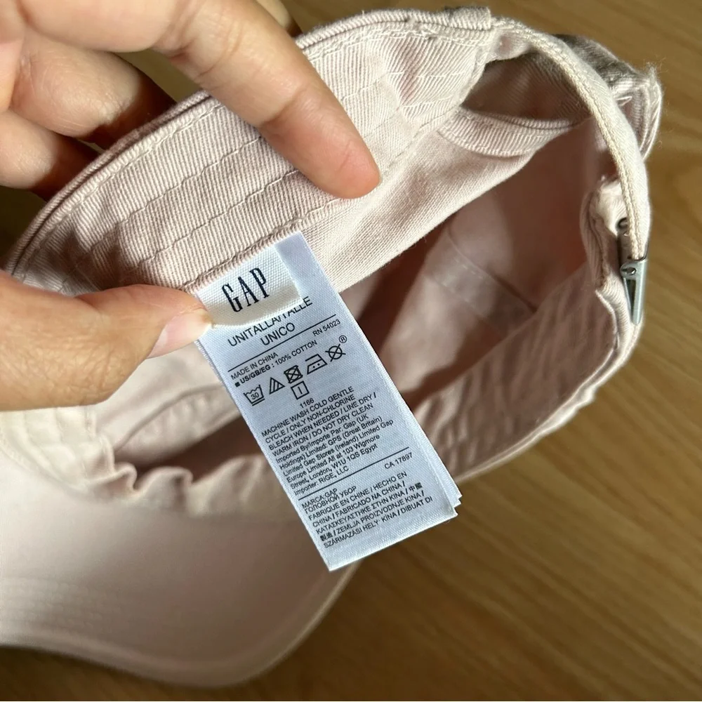 Gap Twill Logo Pale Pink Khaki Cat Youth OS
